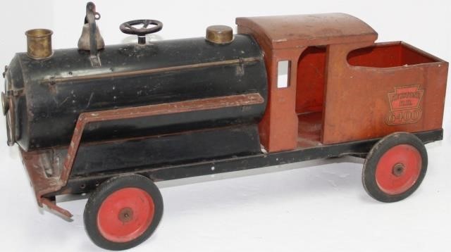 Appraisal: S KEYSTONE RAILROAD PRESSED STEEL RIDEON LOCOMOTIVE TOY SIMULATED HEADLIGHT