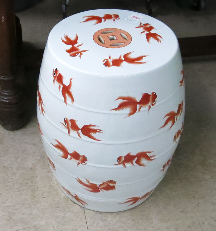 Appraisal: CHINESE PORCELAIN GARDEN STOOL a round barrel-form stool decorated with