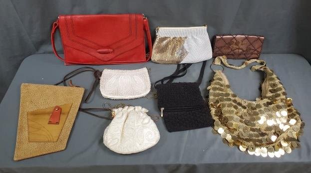 Appraisal: Group lot of vintage ladies purses Includes a vintage s