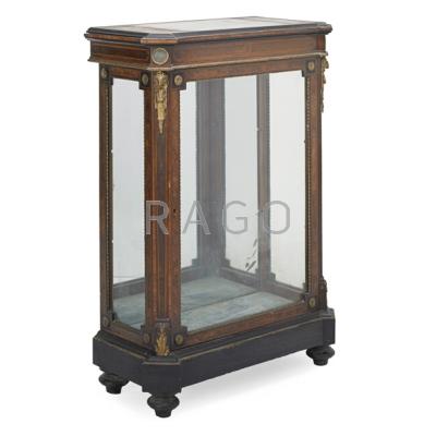 Appraisal: VICTORIAN VITRINE Walnut with gilt metal mounts late th c