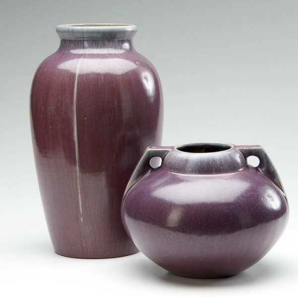 Appraisal: FULPER Two vases covered in Wistaria Matt glaze Both marked