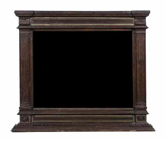 Appraisal: A Neoclassical Carved Over Mantel Mirror the rectangular plate set