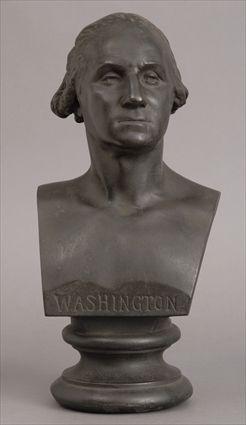 Appraisal: AMERICAN SCHOOL E TH C BUST OF WASHINGTON Patinated metal