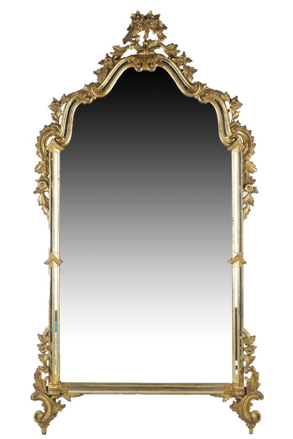 Appraisal: ITALIAN STYLE PARCEL GILT MIRRORwood and gesso with mirrored edge