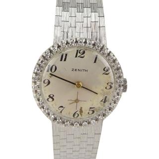 Appraisal: Lady's Vintage Zenith Karat White Gold Bracelet watch with Diamond