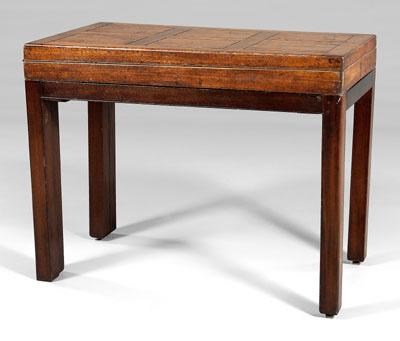 Appraisal: British mahogany bagatelle table paneled top with felt-lined inlaid and