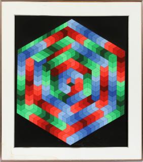 Appraisal: VICTOR VASARELY SERIGRAPH VICTOR VASARELY FRENCH HUNGARIAN - SERIGRAPH H