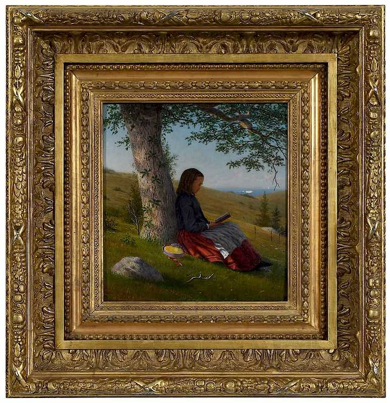 Appraisal: William Davis New York - Young Girl Reading by a