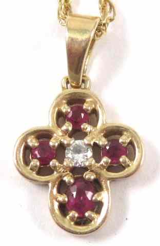 Appraisal: RUBY AND DIAMOND PENDANT NECKLACE by James Avery Suspended on