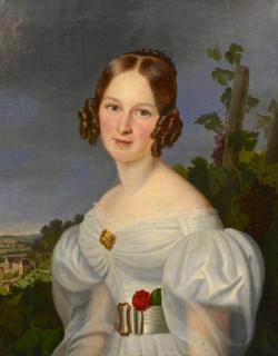 Appraisal: Portrait of Lady in White Franz Stirnbrand Franz Seraph Stirnbrand