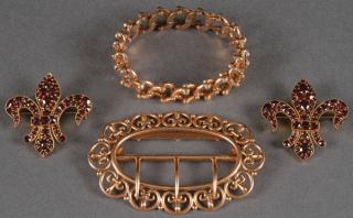 Appraisal: A FOUR PIECE VICTORIAN GOLD JEWELRY GROUP TH CENTURY Comprising