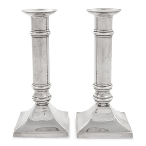 Appraisal: A Pair of American Silver Candlesticks th Century marked 'Sterling