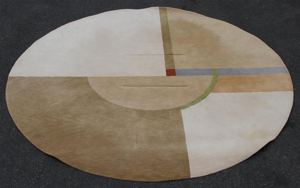 Appraisal: ALMAR FINE WOOL CARPETS CONTEMPORARY MONDRIAN STYLE DESIGN ROUND NEW