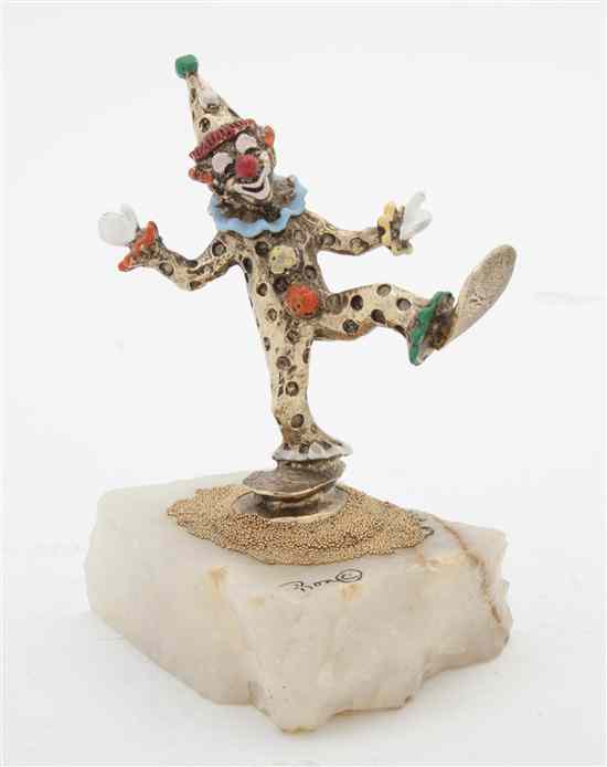 Appraisal: A Cold Painted Figure depicting a clown signed Ron Height