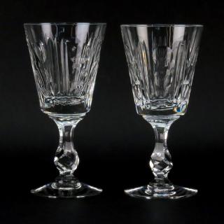 Appraisal: Twenty Crystal Thumbprint Cut Water Goblets Twenty Crystal Thumbprint Cut