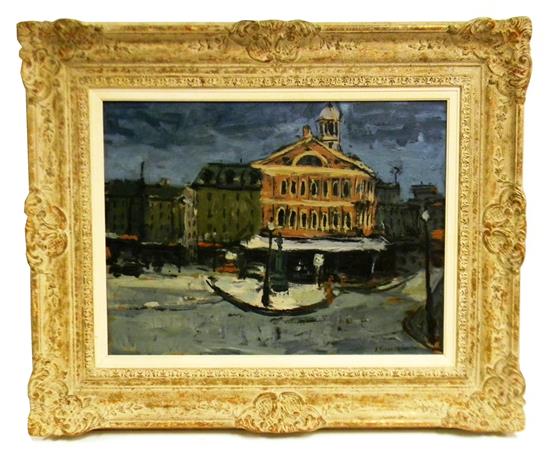 Appraisal: Alex Tschernjawski Yugoslavian-American b Faneuil Hall oil on canvas depicting