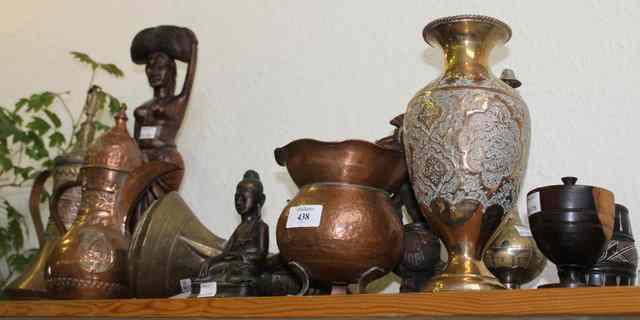 Appraisal: A COLLECTION OF MISCELLEANOUS EASTERN WARES including two copper coffee