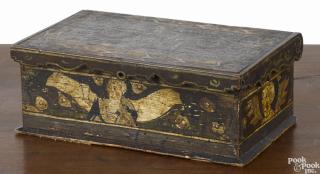 Appraisal: Continental painted beech dresser box early th c retaining its