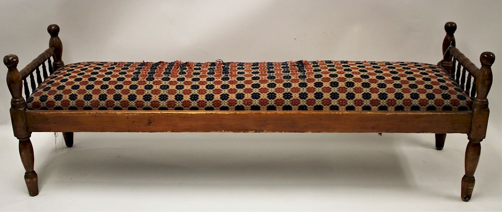 Appraisal: Late Federal Maple Cherry Bench th C H x W