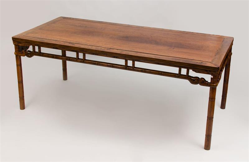 Appraisal: Chinese Style Elm Dining Table Modern Conceived in the manner