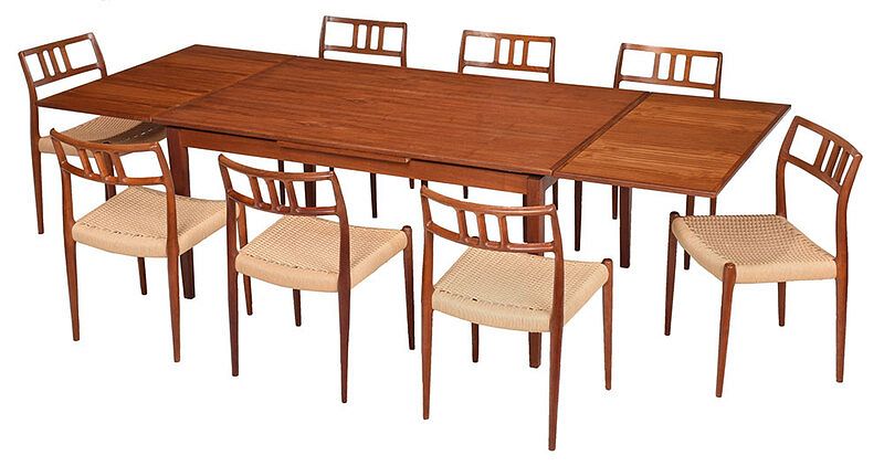 Appraisal: Danish Modern Dining Set by Nils Moller Denmark circa s