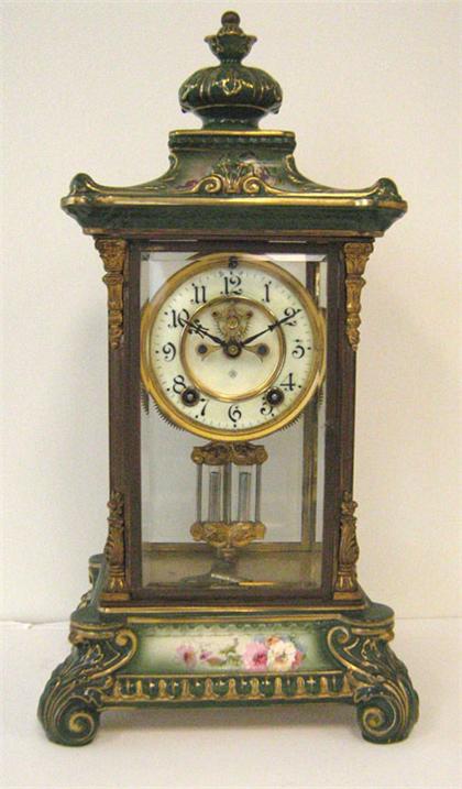 Appraisal: Ansonia Clock Co porcelain and gilt metal mounted mantle clock