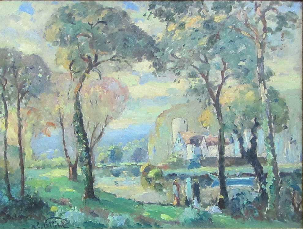 Appraisal: EMMANUEL DE LA VILLEON OIL ON CANVAS France - Rural