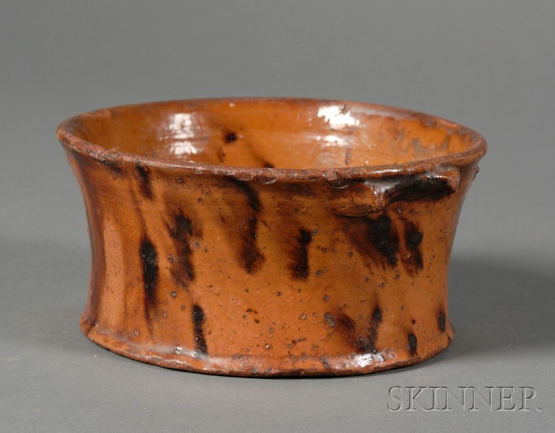 Appraisal: Redware Butter Tub Virginia early th century with lug handles