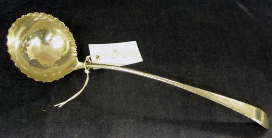 Appraisal: A GEORGE III SILVER FEATHER EDGE PATTERN SOUP LADLE date