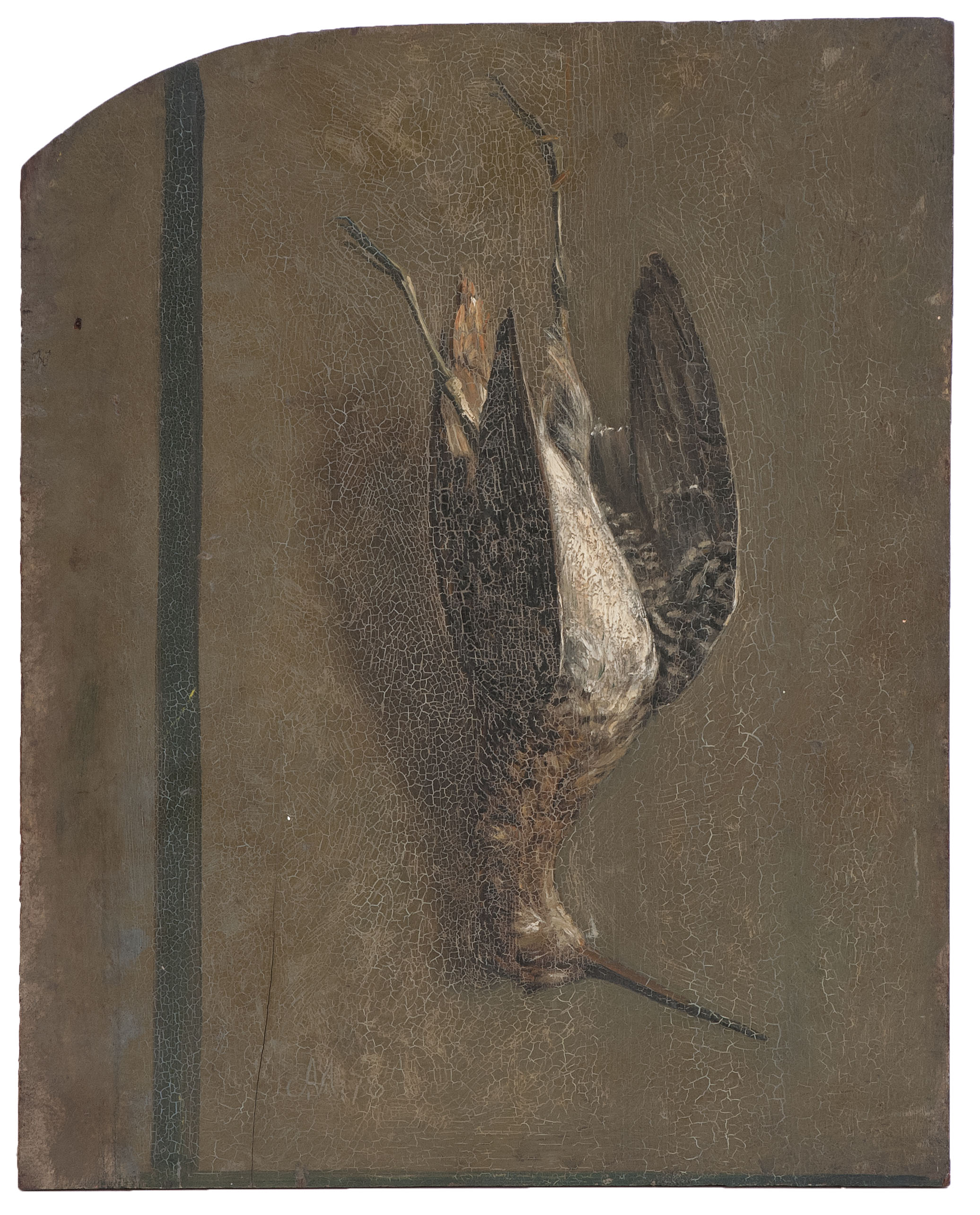 Appraisal: AMERICAN SCHOOLEarly th CenturyGame portrait of a hanging snipe Unsigned