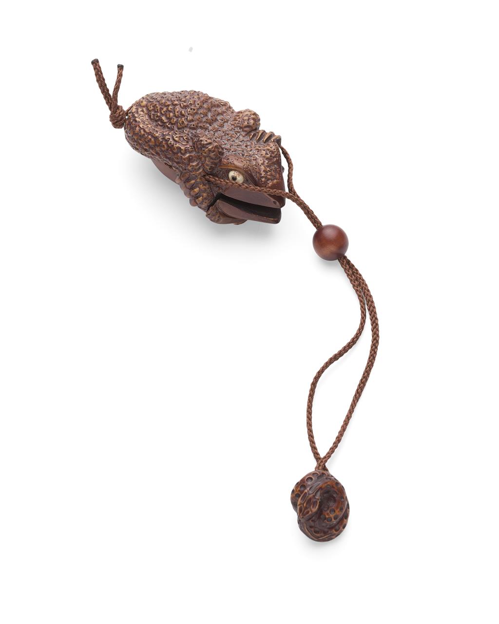 Appraisal: YJAPANESE INRO IN THE FORM OF A THREE-LEGGED TOAD SIGNED