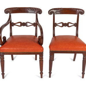 Appraisal: A Set of Seven Regency Mahogany Dining Chairs Attributed to