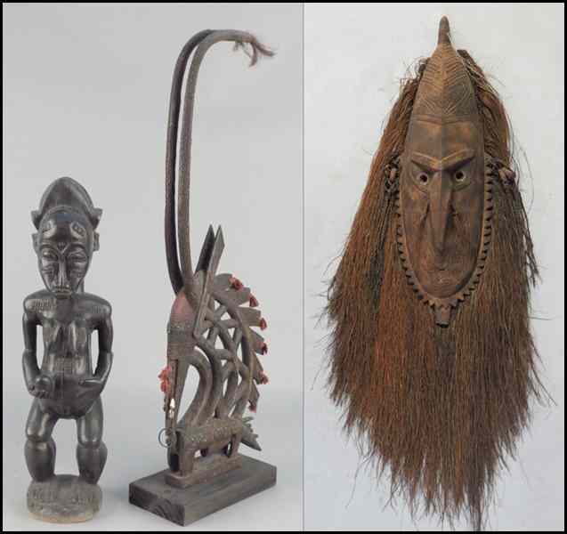 Appraisal: NEW GUINEA CEREMONIAL TRIBALL MASK Together with a carved wood