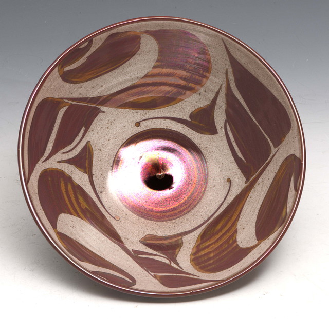 Appraisal: Alan Caiger-Smith British b Bowl red and gold lustre brushworkpotter's