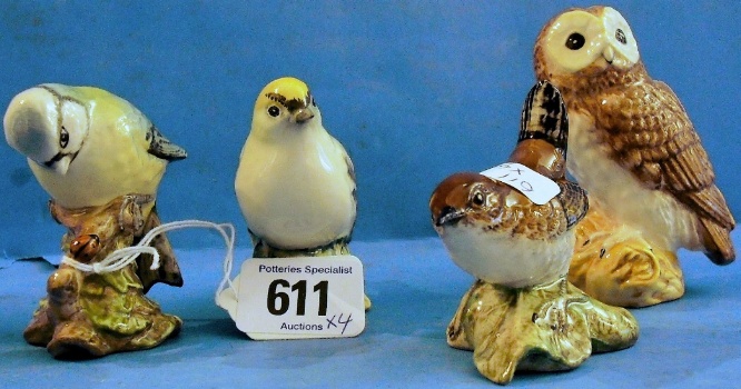 Appraisal: Beswick Goldcrest B Blue Tit Tawny Owl and Wren Boxed