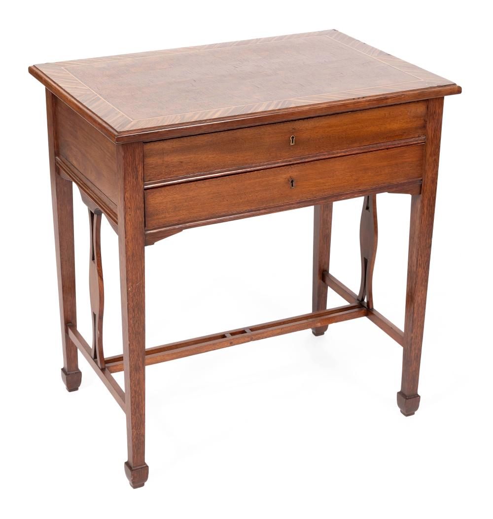 Appraisal: DRESSING TABLE WITH FRUITWOOD PARQUETRY INLAID TOP EARLY TH CENTURY