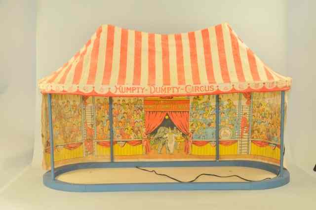 Appraisal: SCHOENHUT LITHOGRAPHED OVAL CIRCUS TENT Very desirable example impressive ''Humpty