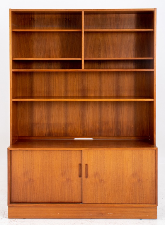 Appraisal: DANISH MODERN STYLE WALNUT BOOKCASE CABINET Danish Modern Style walnut