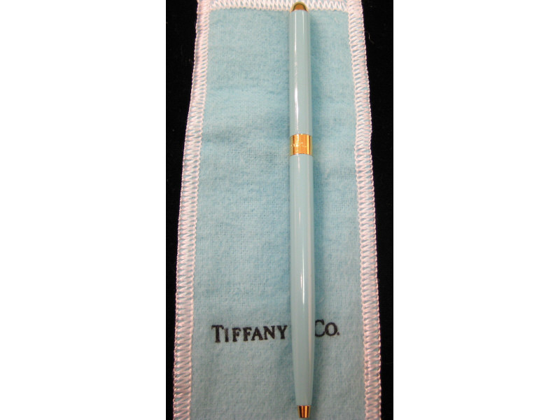 Appraisal: TIFFANY CO PEN Signature blue color with cover and refills