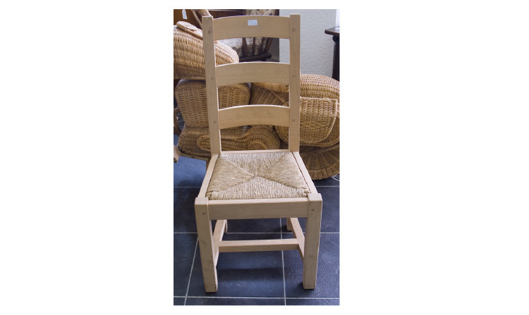 Appraisal: Beech Ladder Back Chair with Seagrass Seat measuring inches in