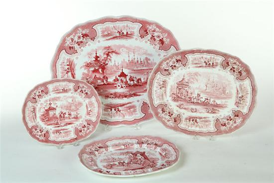 Appraisal: SET OF FOUR GRADUATED RED STAFFORDSHIRE PLATTERS English th century