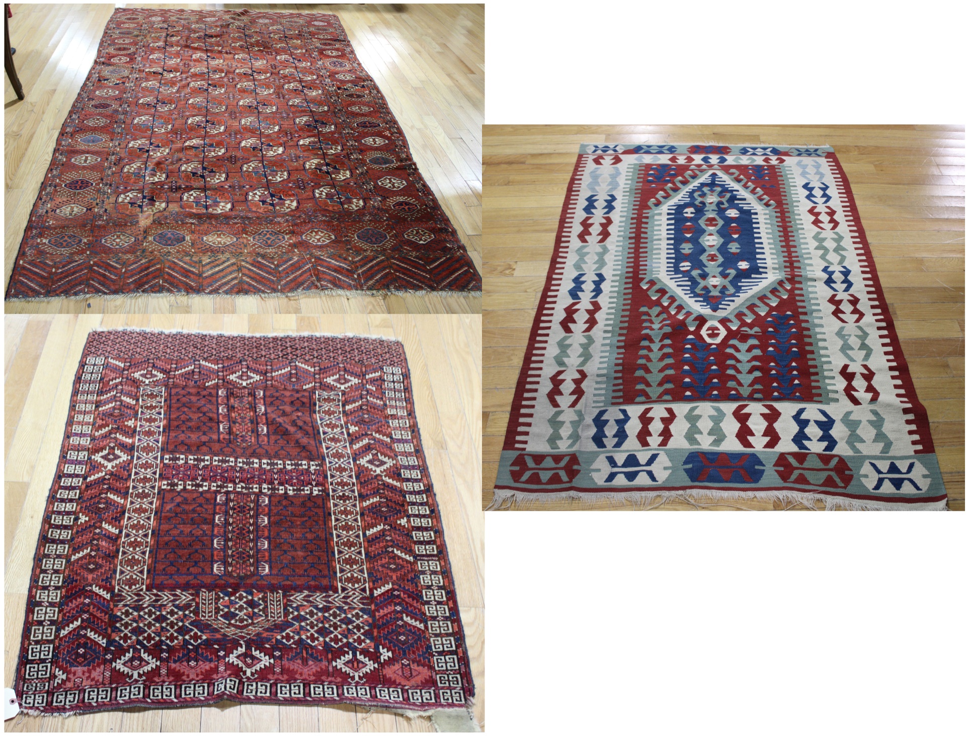 Appraisal: ANTIQUE BOKHARA STYLE AND NATIVE AMERICAN Finely Hand Woven Carpets