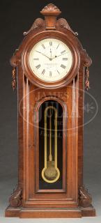 Appraisal: MONUMENTAL ROCOCO E HOWARD CO CARVED WALNUT CLOCK MONUMENTAL ROCOCO