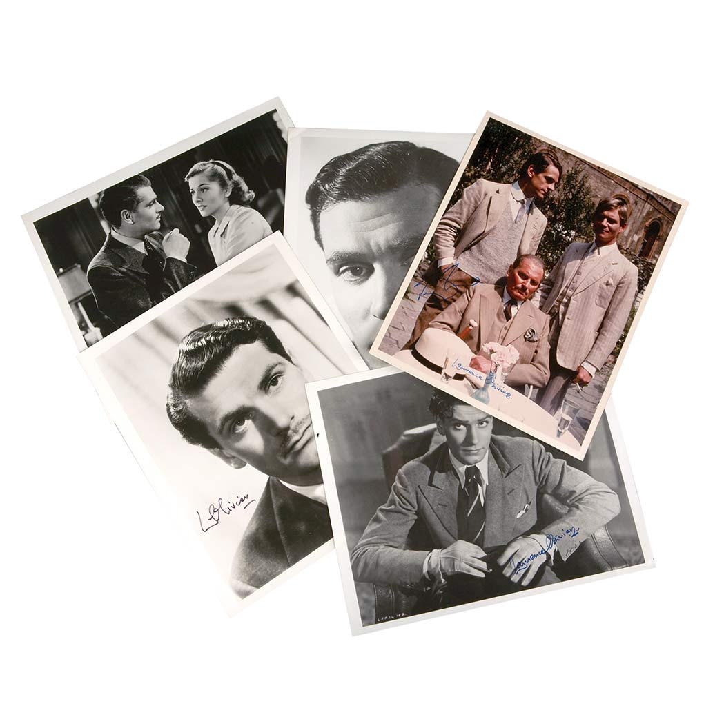 Appraisal: OLIVIER LAURENCE Group of eleven signed film stills Photographs each