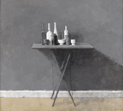 Appraisal: WILLIAM BROOKER british - GREY STILL LIFE I Signed and