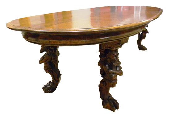 Appraisal: Oak dining room table interchangeable top over four legs with