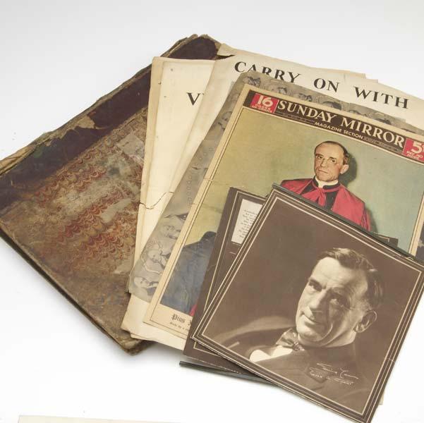 Appraisal: MILITARY EPHEMERA Four bound ledgers containing newspaper clippings from the