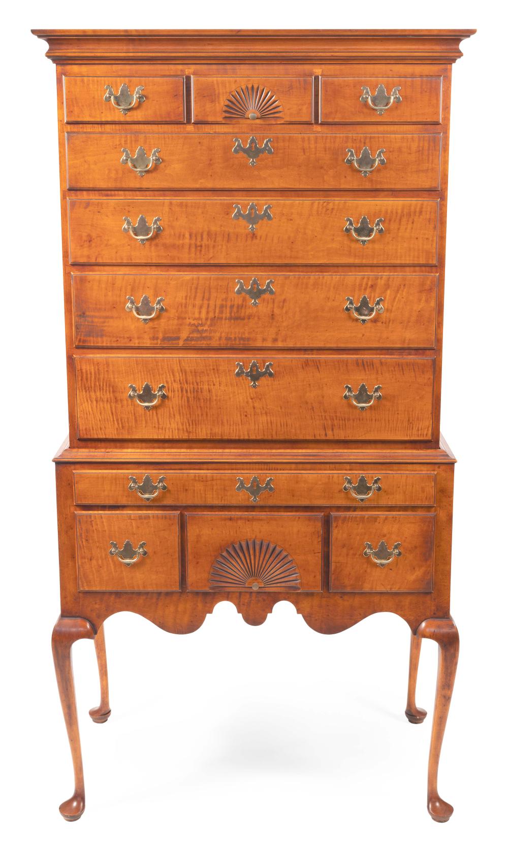 Appraisal: ELDRED WHEELER TWO-PART FLAT-TOP HIGHBOY MASSACHUSETTS TH CENTURY HEIGHT WIDTH