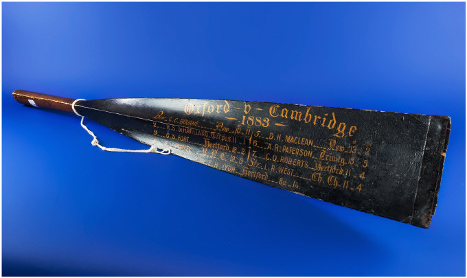 Appraisal: Oxford - Cambridge Boat Race Oar With the names of