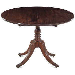 Appraisal: A Regency Style Mahogany Tilt-Top Table th Century Height x